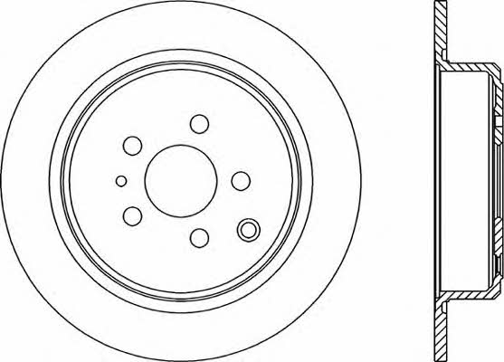 Open parts BDR1149.10 Rear brake disc, non-ventilated BDR114910