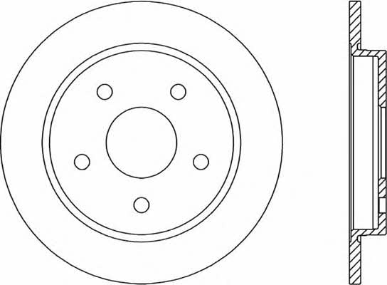 Open parts BDR1164.10 Rear brake disc, non-ventilated BDR116410