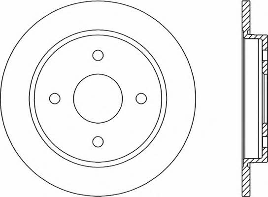 Open parts BDR1165.10 Rear brake disc, non-ventilated BDR116510