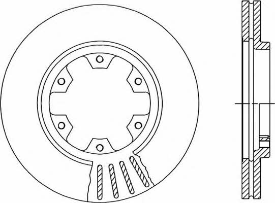 Open parts BDR1384.20 Front brake disc ventilated BDR138420