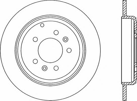 Open parts BDR1434.10 Rear brake disc, non-ventilated BDR143410
