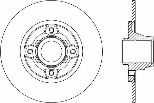 Open parts BDR1460.10 Rear brake disc, non-ventilated BDR146010