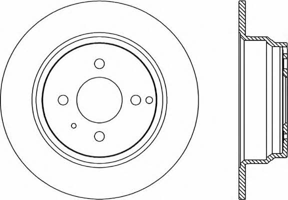 Open parts BDR1615.10 Rear brake disc, non-ventilated BDR161510