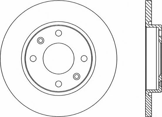 Open parts BDR1671.10 Unventilated front brake disc BDR167110