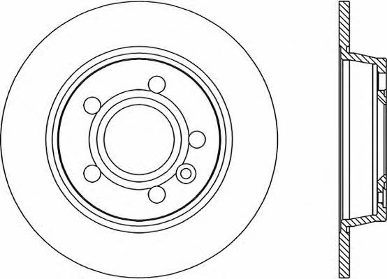 Open parts BDR1677.10 Rear brake disc, non-ventilated BDR167710