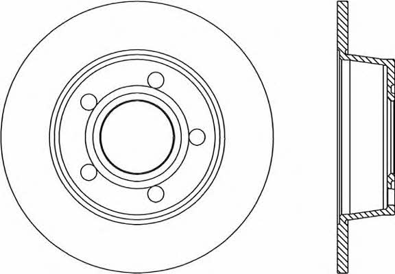 Open parts BDR1747.10 Rear brake disc, non-ventilated BDR174710