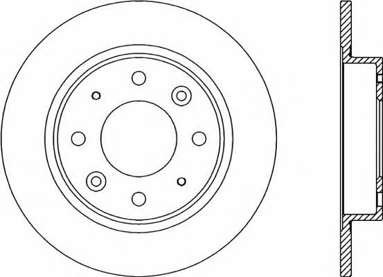 Open parts BDR1774.10 Rear brake disc, non-ventilated BDR177410