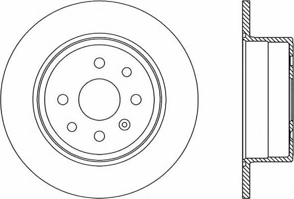 Open parts BDR1804.10 Rear brake disc, non-ventilated BDR180410