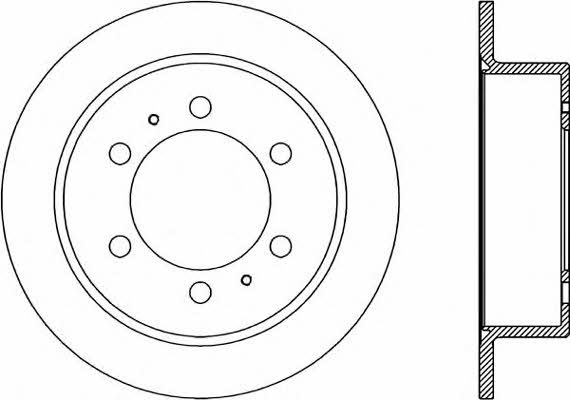 Open parts BDR1860.10 Rear brake disc, non-ventilated BDR186010