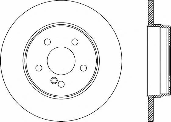 Open parts BDR1861.10 Rear brake disc, non-ventilated BDR186110