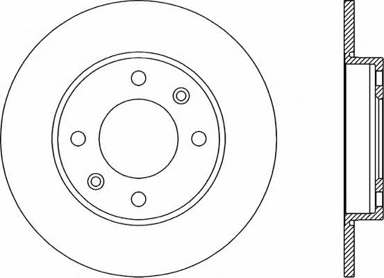Open parts BDR1893.10 Rear brake disc, non-ventilated BDR189310