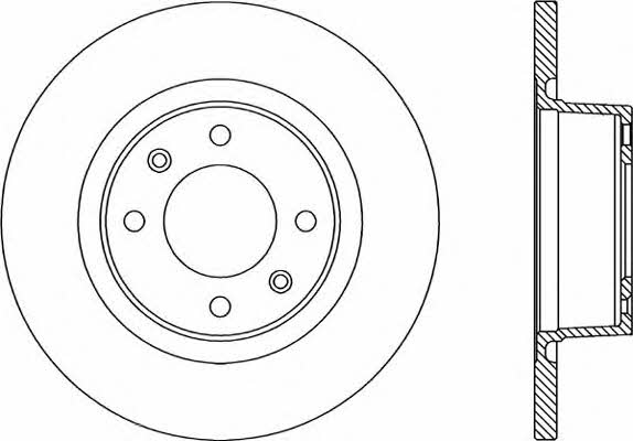 Open parts BDR1931.10 Rear brake disc, non-ventilated BDR193110