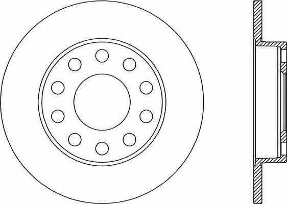 Open parts BDR1939.10 Rear brake disc, non-ventilated BDR193910