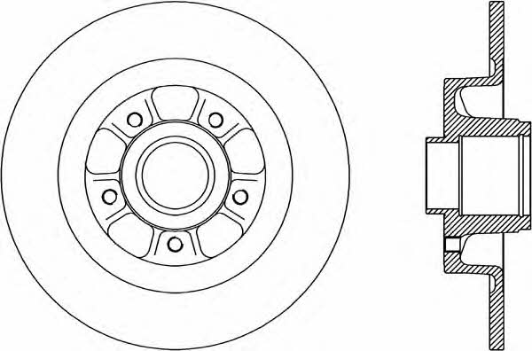 Open parts BDR1960.10 Rear brake disc, non-ventilated BDR196010
