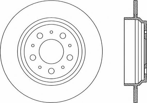 Open parts BDR1963.10 Rear brake disc, non-ventilated BDR196310