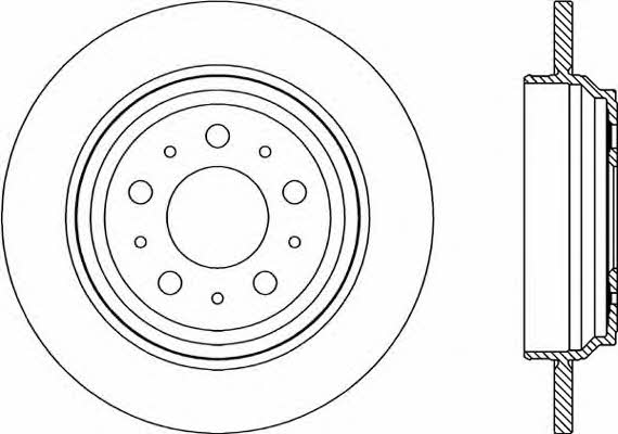 Open parts BDR1964.10 Rear brake disc, non-ventilated BDR196410