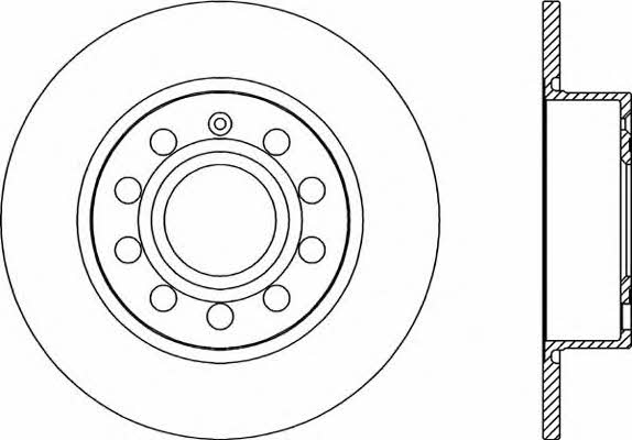 Open parts BDR2028.10 Rear brake disc, non-ventilated BDR202810