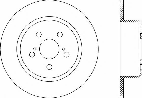 Open parts BDR2042.10 Rear brake disc, non-ventilated BDR204210