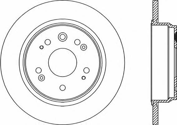 Open parts BDR2050.10 Rear brake disc, non-ventilated BDR205010