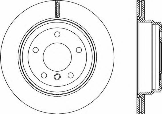 Open parts BDR2278.20 Rear ventilated brake disc BDR227820
