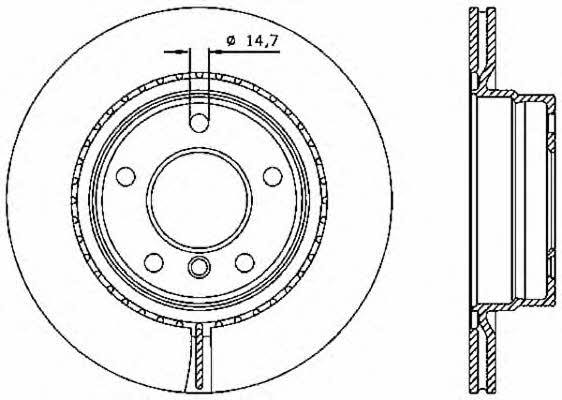 Open parts BDR2334.20 Rear ventilated brake disc BDR233420