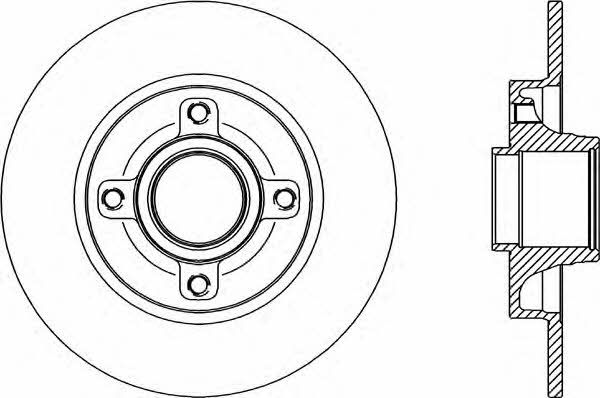 Open parts BDR2341.10 Rear brake disc, non-ventilated BDR234110
