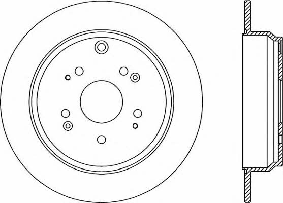 Open parts BDR2343.10 Rear brake disc, non-ventilated BDR234310