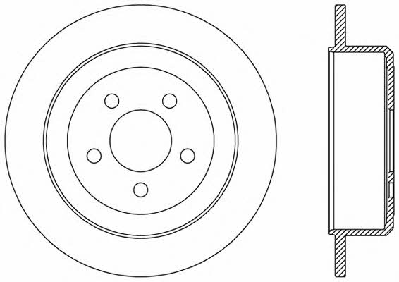 Open parts BDR2479.10 Rear brake disc, non-ventilated BDR247910