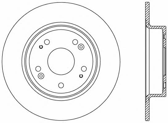 Open parts BDR2495.10 Rear brake disc, non-ventilated BDR249510