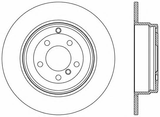 Open parts BDR2504.10 Rear brake disc, non-ventilated BDR250410
