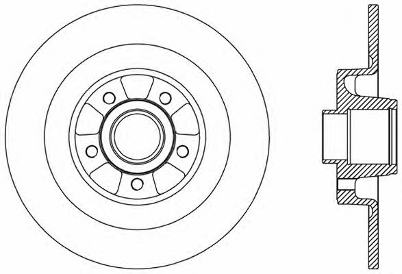 Open parts BDR2507.10 Rear brake disc, non-ventilated BDR250710