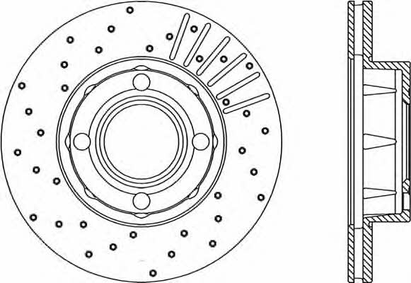 Open parts BDRS1032.25 Front brake disc ventilated BDRS103225