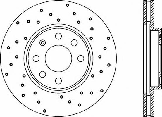 Open parts BDRS1880.25 Front brake disc ventilated BDRS188025