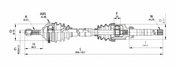 Open parts DRS6126.00 Drive shaft DRS612600