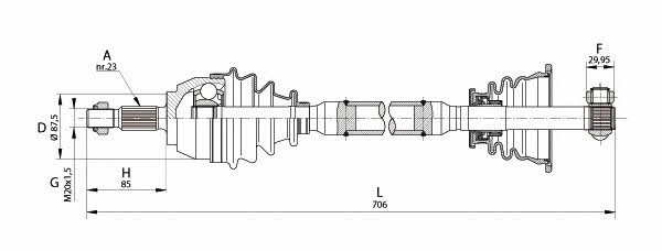 Open parts DRS6131.00 Drive shaft DRS613100