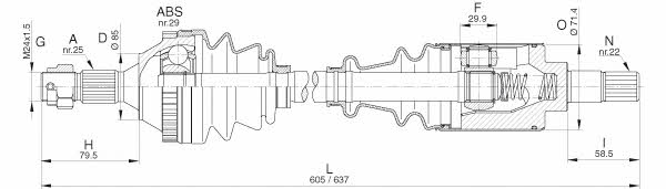 Open parts DRS6267.00 Drive shaft DRS626700