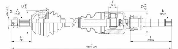 Open parts DRS6311.00 Drive shaft DRS631100