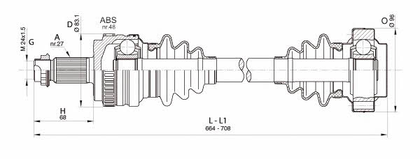 Open parts DRS6358.00 Drive shaft DRS635800