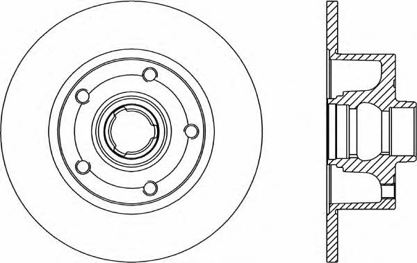 Open parts BDR1044.10 Rear brake disc, non-ventilated BDR104410