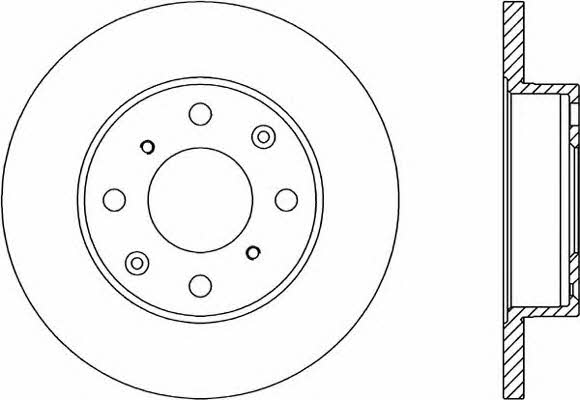 Open parts BDR1050.10 Unventilated front brake disc BDR105010
