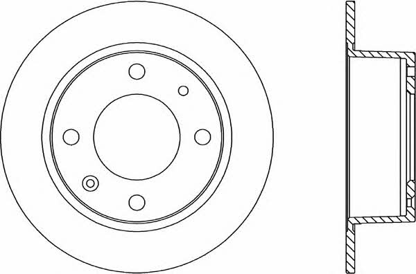 Open parts BDR1104.10 Rear brake disc, non-ventilated BDR110410