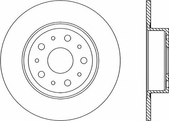 Open parts BDR1234.10 Rear brake disc, non-ventilated BDR123410