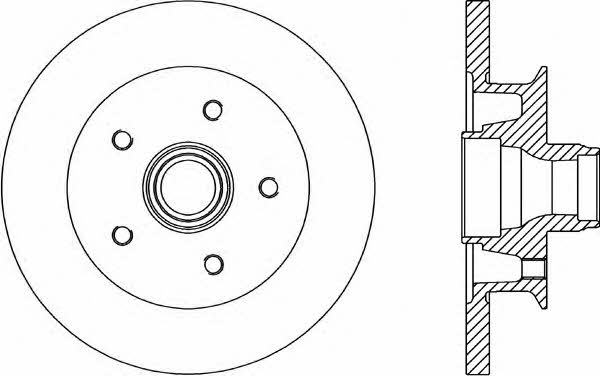 Open parts BDR1581.10 Unventilated front brake disc BDR158110