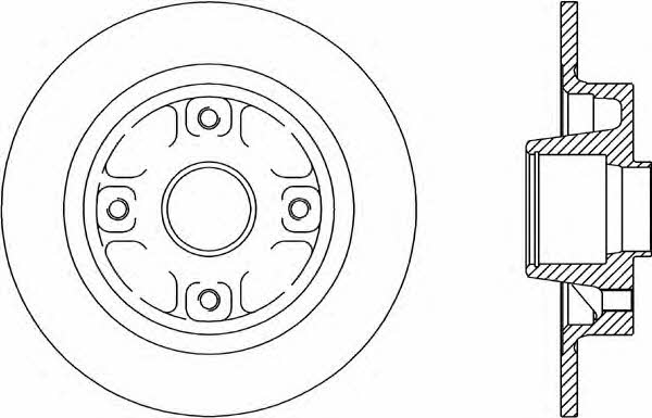 Open parts BDR1607.10 Rear brake disc, non-ventilated BDR160710