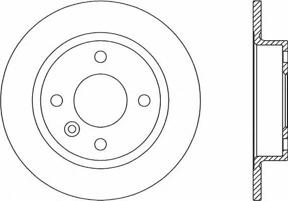 Open parts BDR1610.10 Rear brake disc, non-ventilated BDR161010