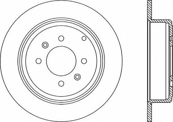 Open parts BDR1716.10 Rear brake disc, non-ventilated BDR171610