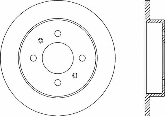 Open parts BDR2016.10 Rear brake disc, non-ventilated BDR201610