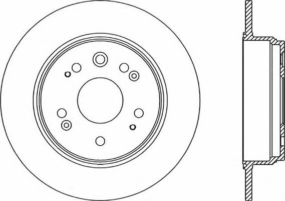 Open parts BDR2171.10 Rear brake disc, non-ventilated BDR217110