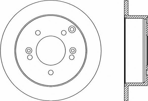 Open parts BDR2182.10 Rear brake disc, non-ventilated BDR218210