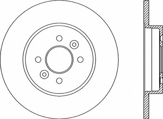 Open parts BDR2183.10 Rear brake disc, non-ventilated BDR218310